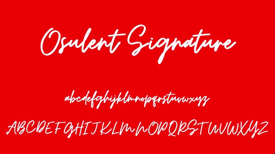 Osulent Signature Font View